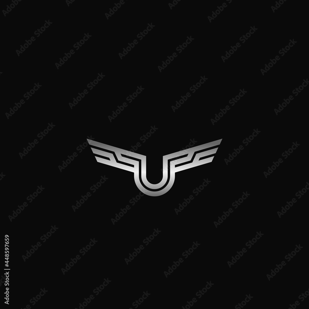 letter u wing vector logo design. logo template letter u wing vector logo design. logo template