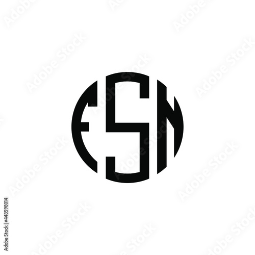 FSN letter logo design. FSN letter in circle shape. FSN Creative three letter logo. Logo with three letters. FSN circle logo. FSN letter vector design logo  photo