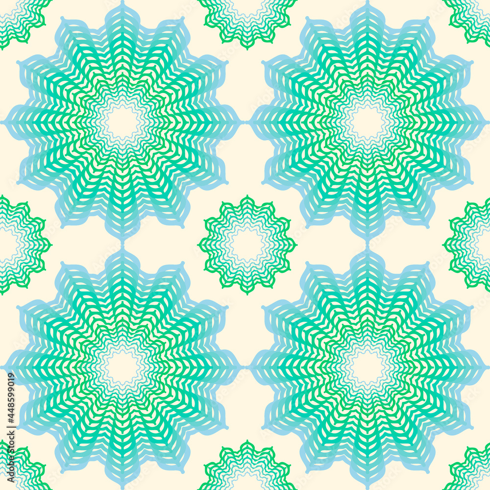 Seamless pattern with decorative circles in the style of a mandala Seamless pattern with decorative circles in the style of a mandala