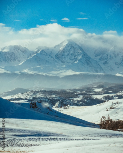 snow covered mountains