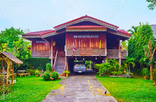 Traditional wooden house in Wiang Nuea of Lampang, Thailanf photo