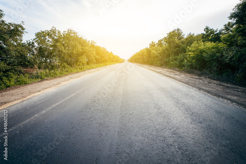 Background of road with sunlight