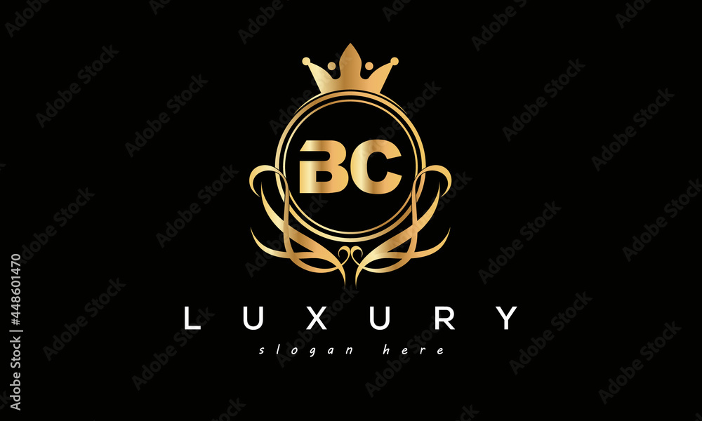 BC royal premium luxury logo with crown BC royal premium luxury logo with crown