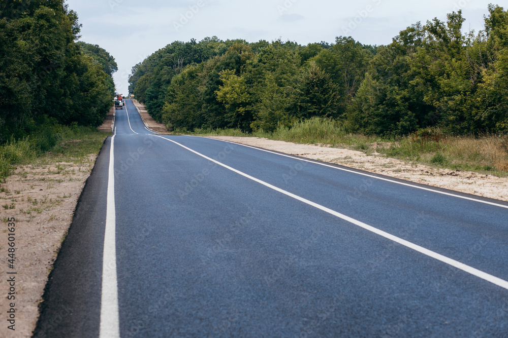 Fototapeta premium White eye road marking on motorway