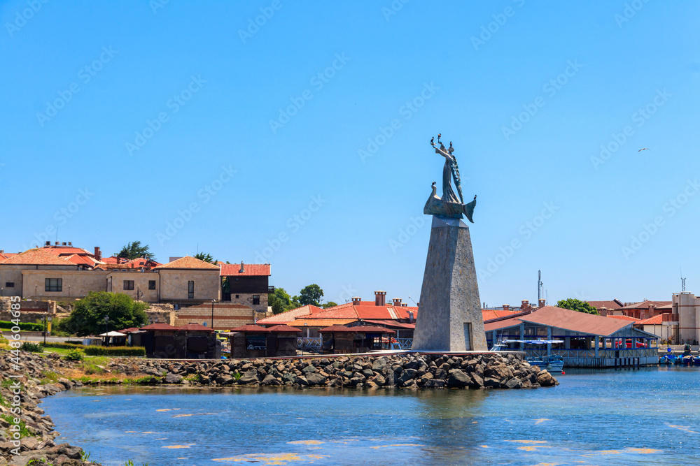 Monument to St. Nicholas in the old town of Nessebar, Bulgaria