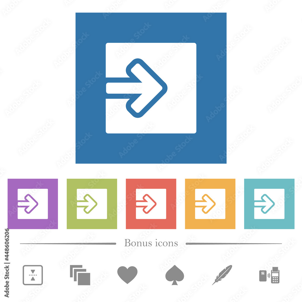 Import object flat white icons in square backgrounds Import object flat white icons in square backgrounds