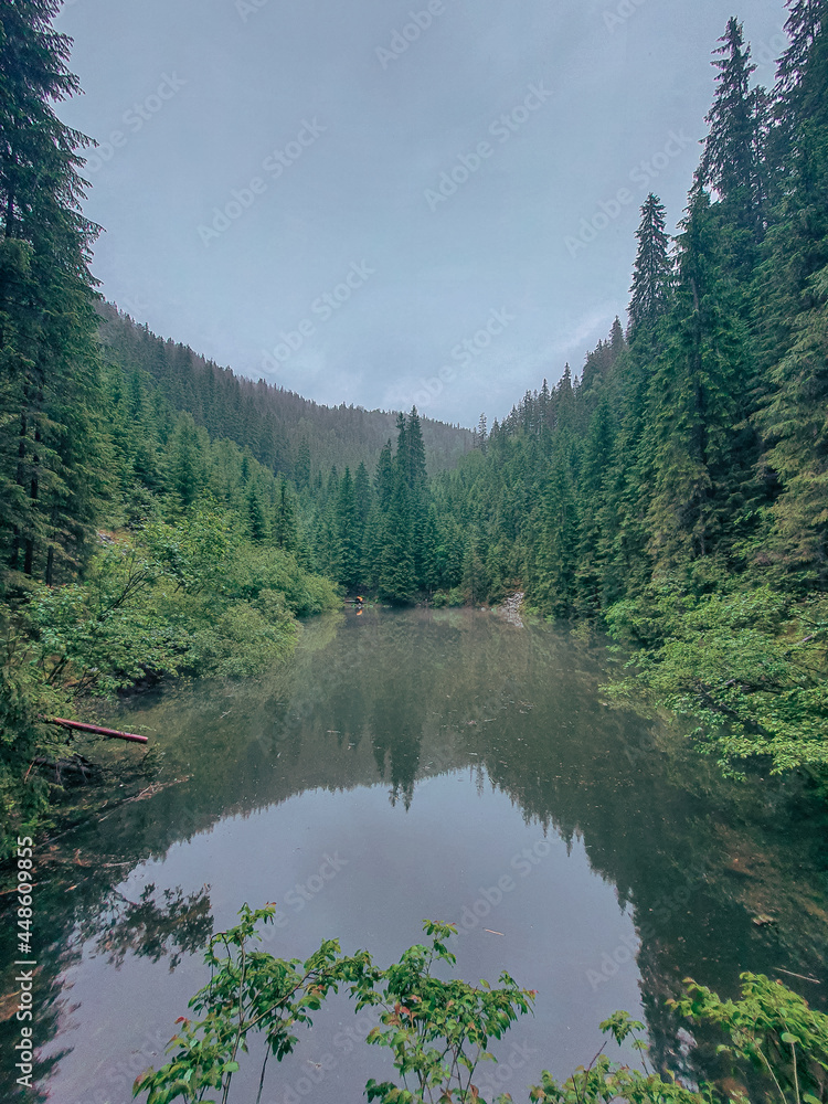 lake in ukrainian carpathian mountains