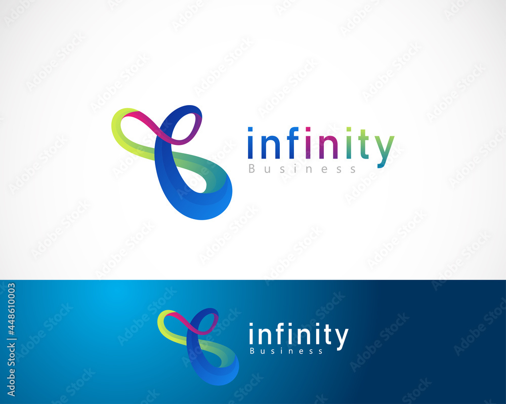 Obraz premium infinity logo creative color gradient business web connect