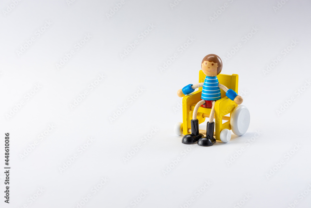 child wheelchair toy white background child wheelchair toy white background