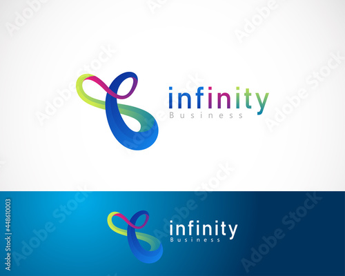 infinity logo creative color gradient business web connect