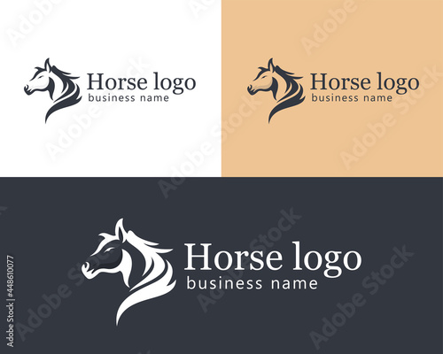 horse logo creative head strong design vector