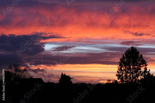 sunset over the city