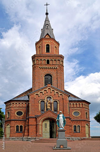 A brick chapel and a Roman Catholic church of St. Michael the Archangel built at the turn of the 19th and 20th centuries in Jabłonka Kościelna in Podlasie, Poland.