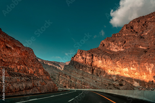 The road to the mountains, Beautiful mountain shot from Jebel Jais ras Al Khaimah photo