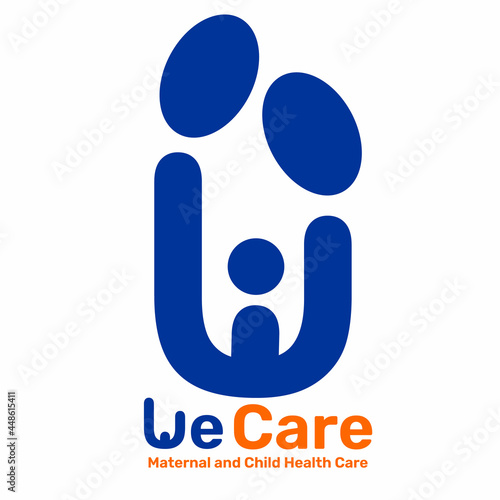mother care simple illustration logo vector