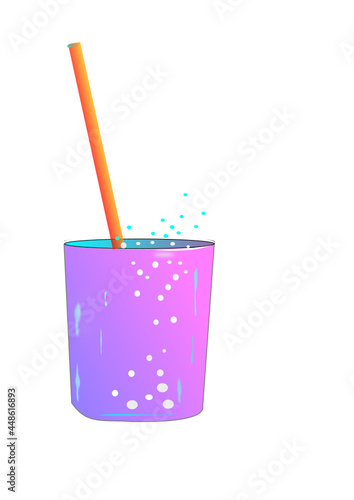 Boisson dans un verre avec paille