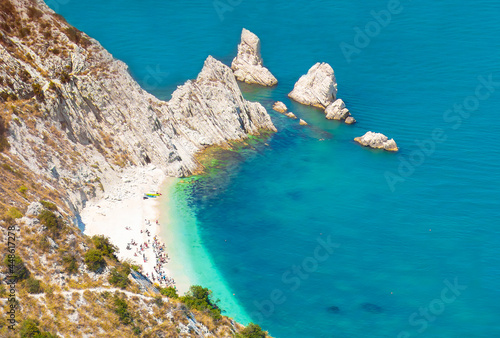 Monte Conero (Marche, Italy) - The promontory in Adriatic Sea, in the municipality of Sirolo province of Ancona, with trekking paths and the famous 'Spiagga della Due Sorelle' beach photo