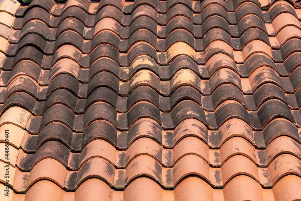 traditional roof in reddish color