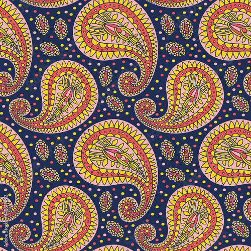 Bohemian paisley pattern. Ornamental eastern design. Paisley seamless pattern. Luxury oriental background. Can be used for wallpaper, textile, fabric, wrapping