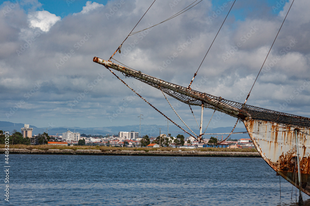 Fototapeta premium Argos ship, The historic ship of Portugal that will be transformed into a Museum. Gafanha da Nazaré, Ilhavo, District of Aveito Portugal.