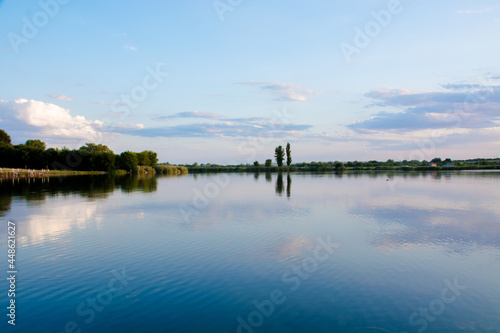 sunset over the lake