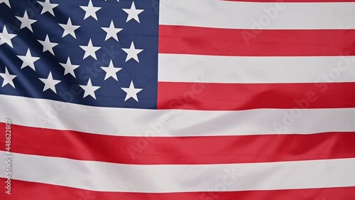 Background of US American flag waving in the wind