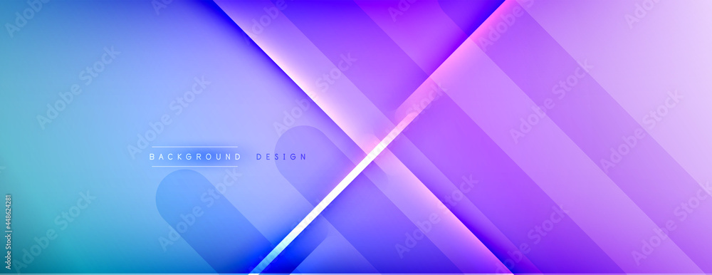 Abstract background - lines composition created with lights and shadows. Technology or business digital template. Trendy simple fluid color gradient abstract background with dynamic