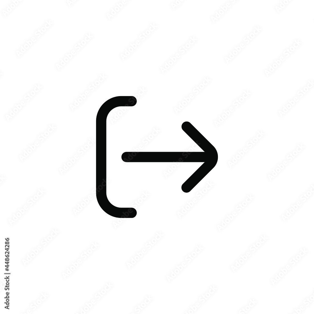 Sign-out icon vector isolated on white background Sign-out icon vector isolated on white background