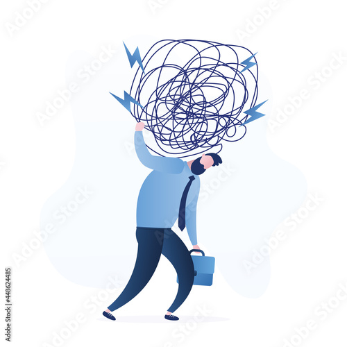 Stress burden, mental problem. Anxiety from work difficulty and overload. Family troubles. Pressure from too much responsibility.