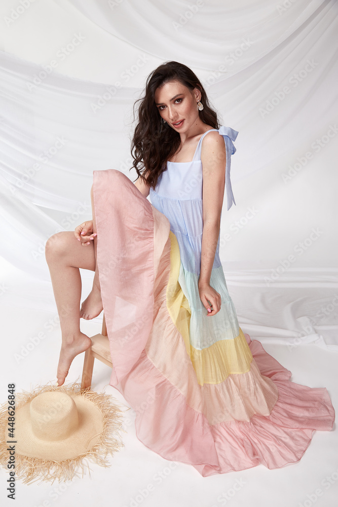 Multicolor pastel dress cheap