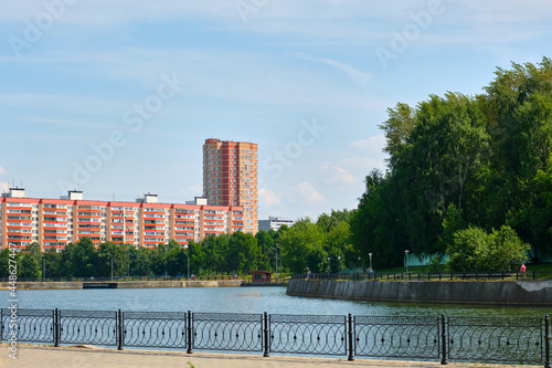 Moscow, Russia - 07.12.2021: Urban summer landscape in Veshnyaky discrict photo