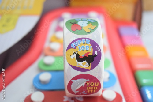 Colorful stickers for kids with motivational messages