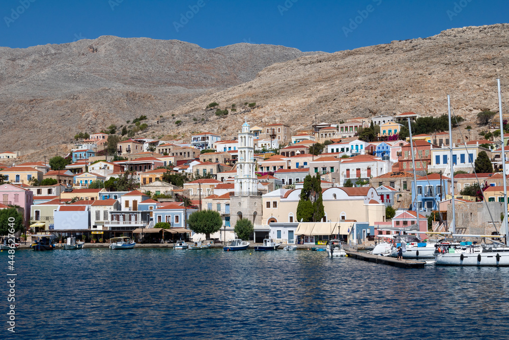 Fototapeta premium Chalki Island, one of the Dodecanese islands of Greece, close to Rhodes.