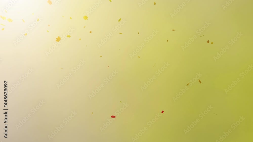 Beautiful flying autumn seasonal leaves copy space animation background. Beautiful flying autumn seasonal leaves copy space animation background.