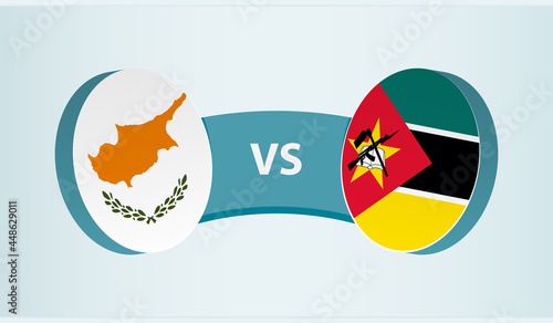 Cyprus versus Mozambique, team sports competition concept.