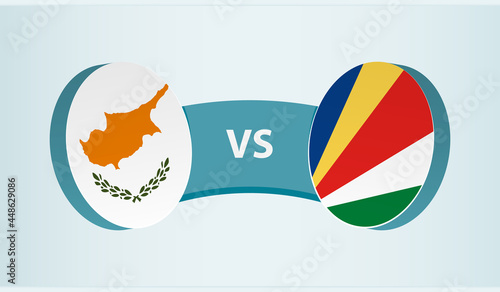 Cyprus versus Seychelles, team sports competition concept.