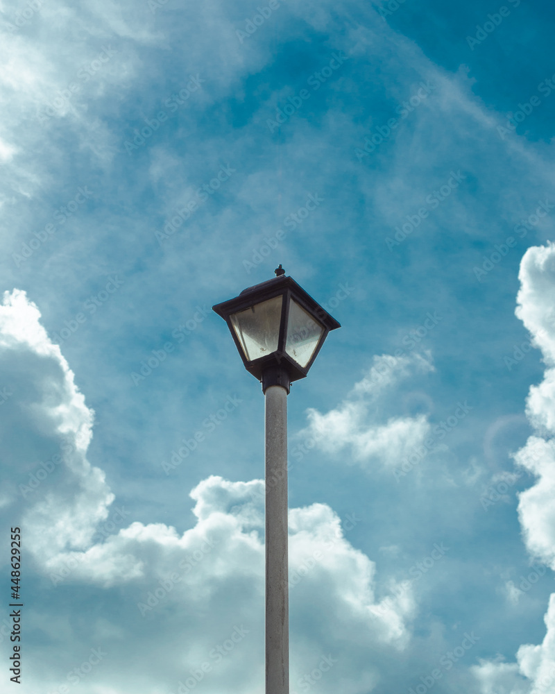 Light pole with an incredible blue sky behind it