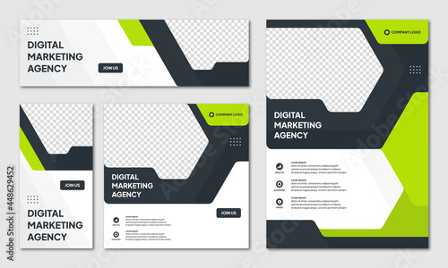 Set of Editable Instagram post template modern background. Promotional web banner for company business. professional business instagram stories. webinar banner sale ads and discount promo