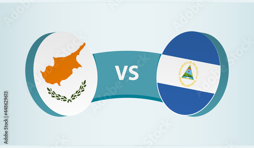 Cyprus versus Nicaragua, team sports competition concept.