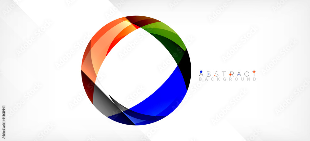 Geometric abstract background. Circle created with overlapping color shapes. Vector Illustration For Wallpaper, Banner, Background, Landing Page Geometric abstract background. Circle created with overlapping color shapes. Vector Illustration For Wallpaper, Banner, Background, Landing Page