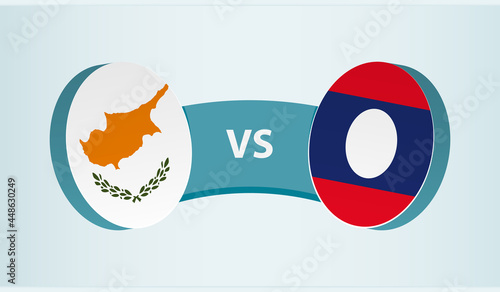 Cyprus versus Laos, team sports competition concept.