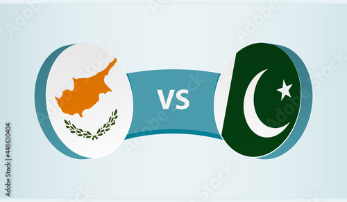 Cyprus versus Pakistan, team sports competition concept.
