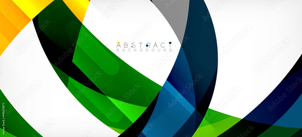 Color circle shapes, minimal geometric background. Trendy dynamic composition. Vector Illustration For Wallpaper, Banner, Background, Landing Page