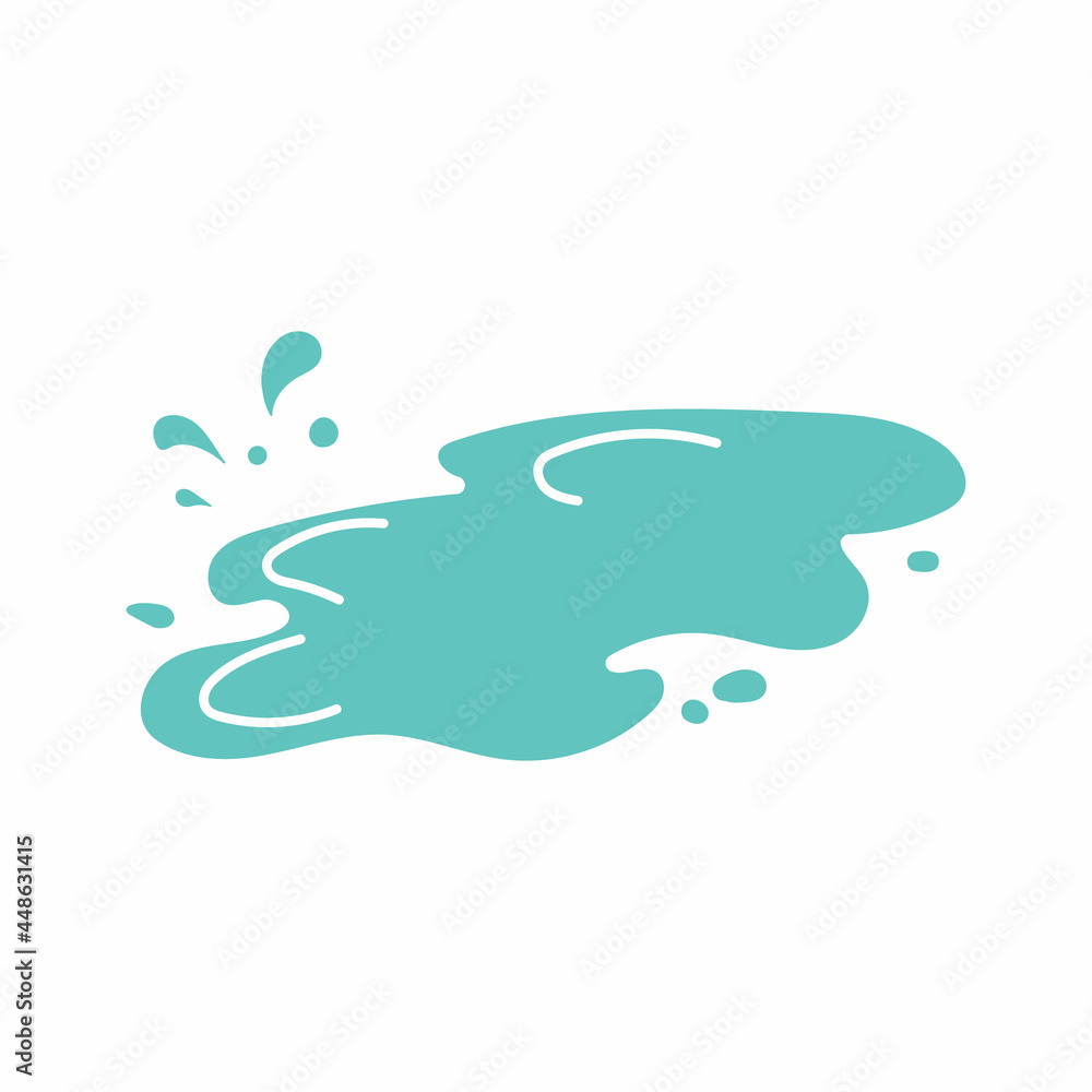 Hand drawn vector puddle in cartoon style. Hand drawn vector puddle in cartoon style.