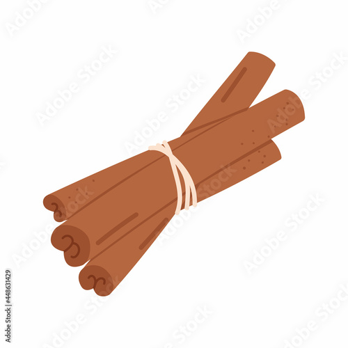 Hand drawn vector cinnamon seasoning.