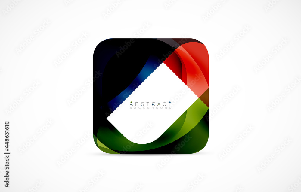 Minimal background. Abstract square shape with round corners created with wavy forms. Vector Illustration For Wallpaper, Banner, Background, Landing Page Minimal background. Abstract square shape with round corners created with wavy forms. Vector Illustration For Wallpaper, Banner, Background, Landing Page