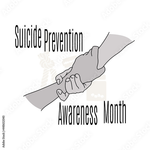 Suicide Prevention Awareness Month, support hand concept for medical or social poster
