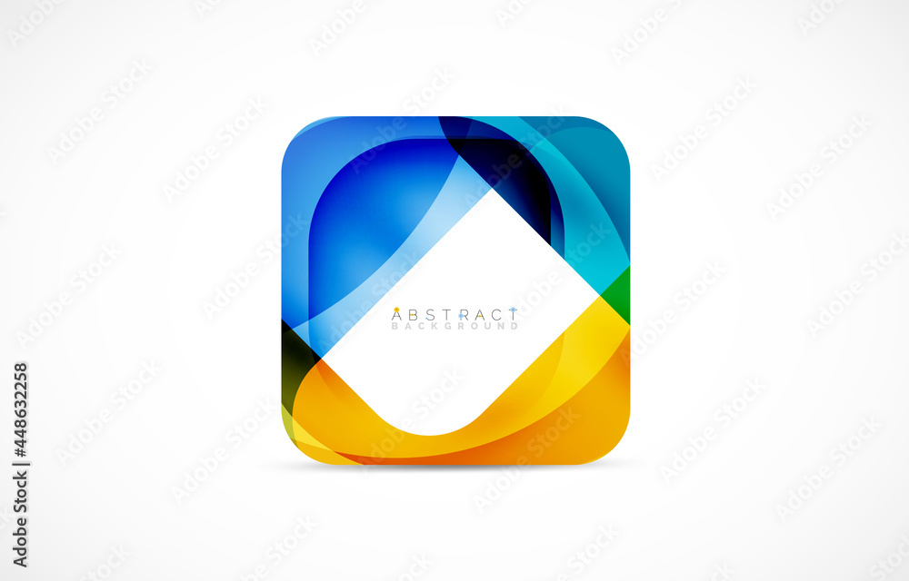 Minimal background. Abstract square shape with round corners created with wavy forms. Vector Illustration For Wallpaper, Banner, Background, Landing Page Minimal background. Abstract square shape with round corners created with wavy forms. Vector Illustration For Wallpaper, Banner, Background, Landing Page
