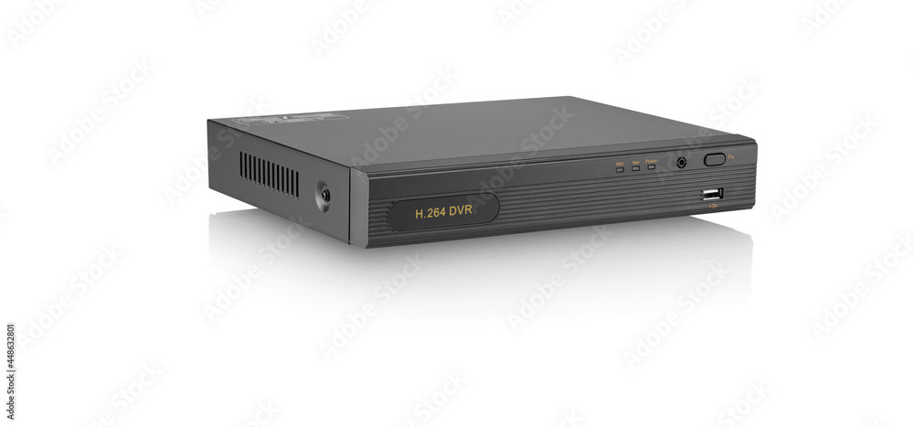 Side view of DVR for security systems isolated Side view of DVR for security systems isolated