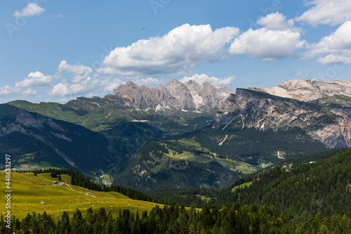 Beautiful panoramic view of the dolomite mountains